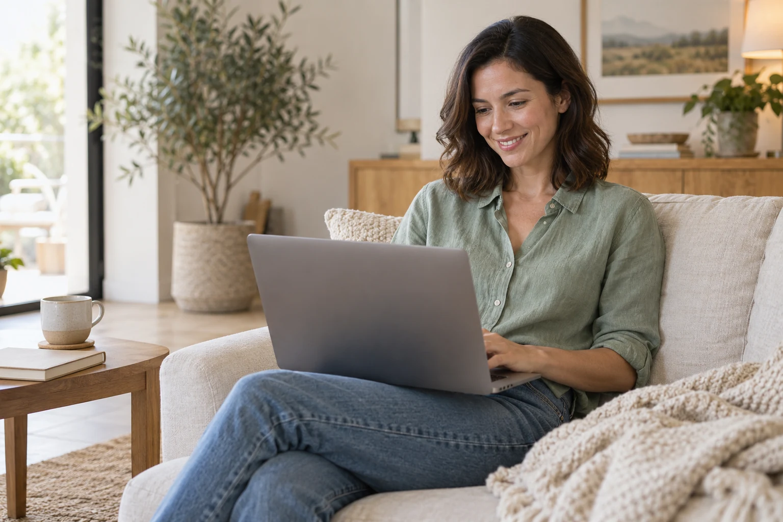 A customer shopping from home